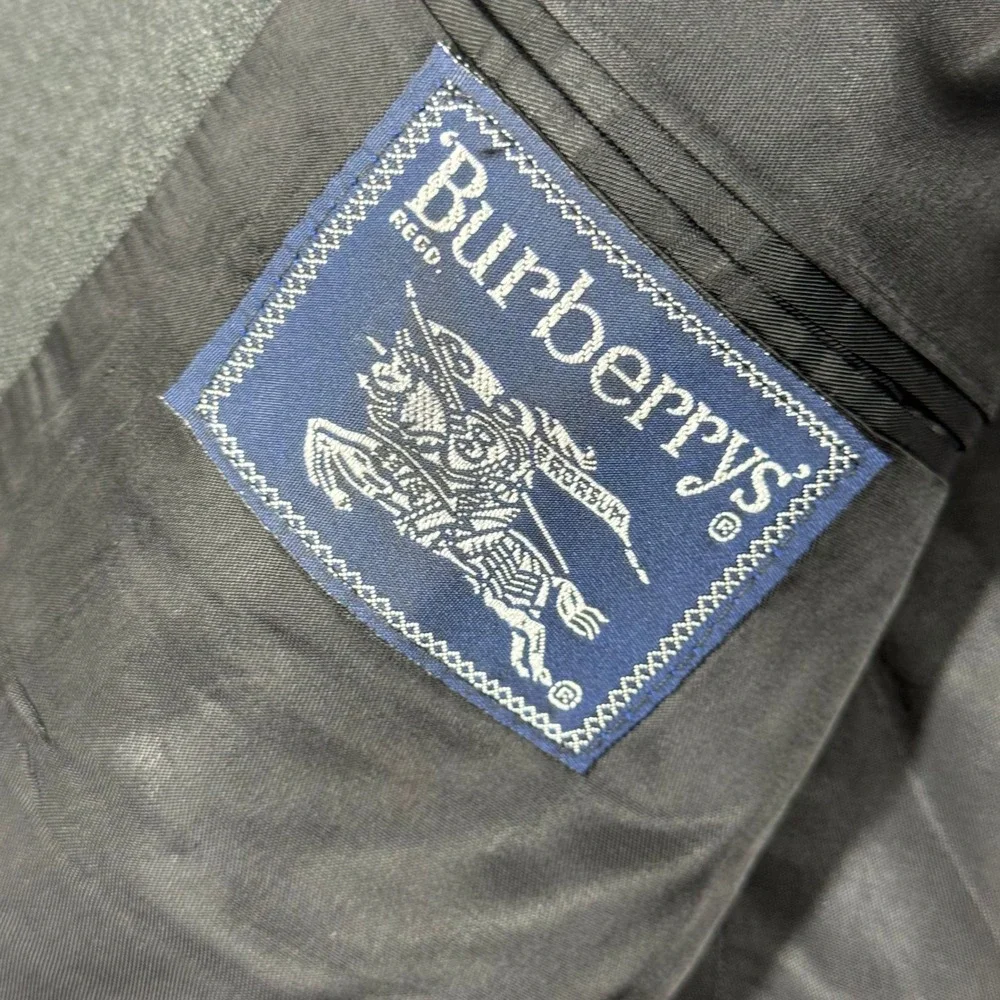 Burberrys Saks Fifth Avenue Mens Charcoal Gray‎ Wool Blazer Sport Coat USA 42R